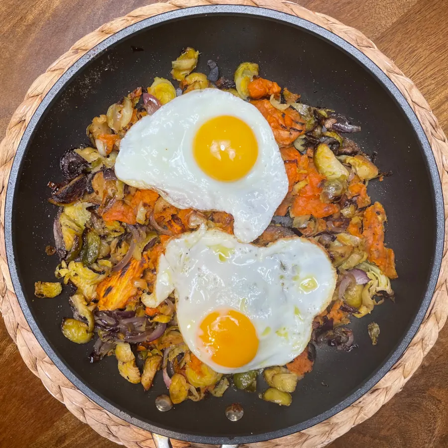 Brussels Sprouts & Sweet Potato Hash