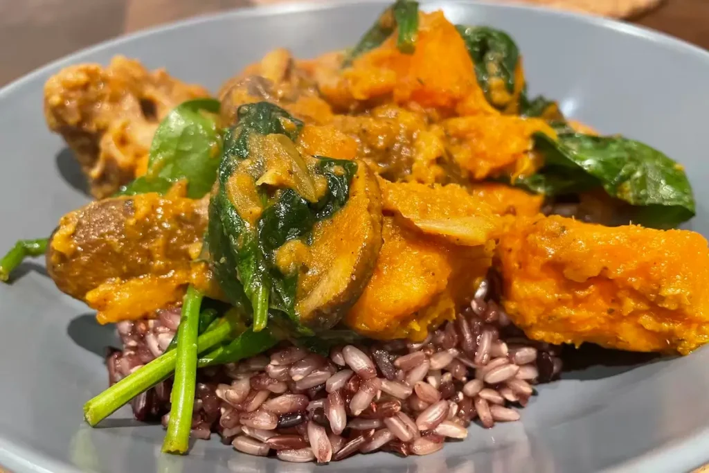 Sweet Potato, Spinach, Mushroom & Cauliflower Rice